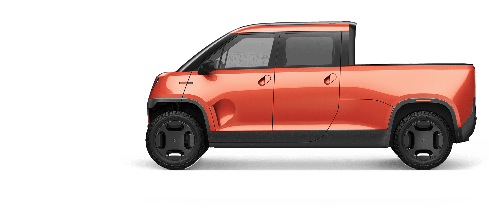 Side view of TELO truck for comparison.